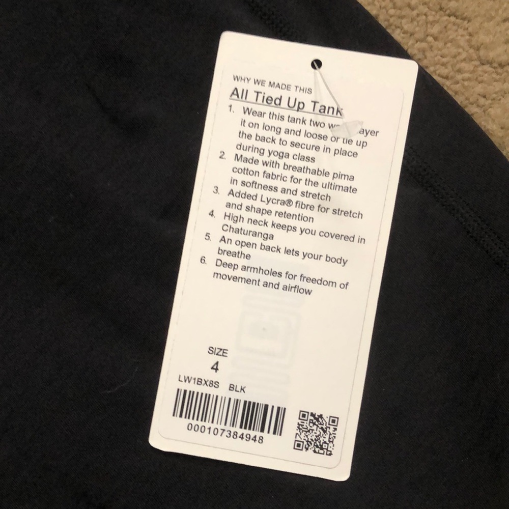 NWT Lululemon All Tied Up tank